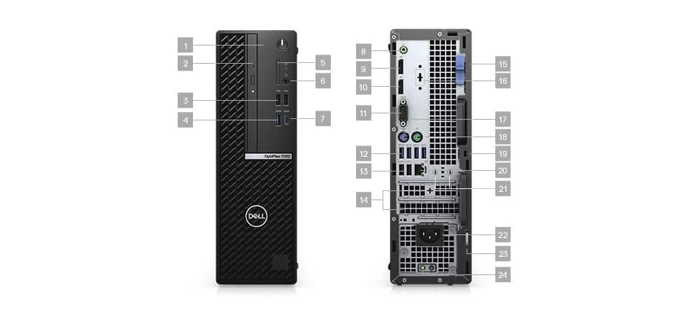 Dell OptiPlex 7090 VPWNV Ports and Slots